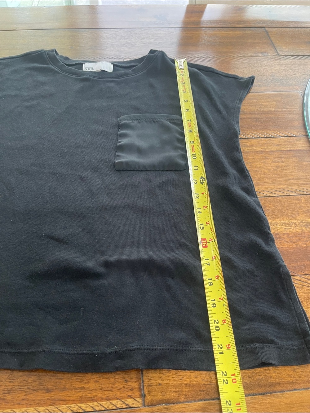 Nordstrom Rack Black Short Sleeve Crew neck Tee T-shirt Small 100% cotton pocket - Picture 6 of 9